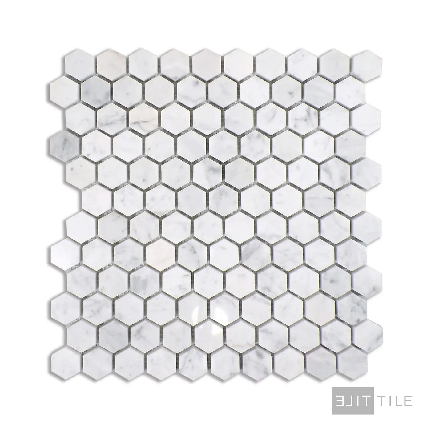 Sto-Re 1-1/8" Hexagon Marble Mosaic 12X12 Carrara Polished