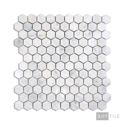 Sto-Re 1-1/8" Hexagon Marble Mosaic 12X12 Carrara Polished