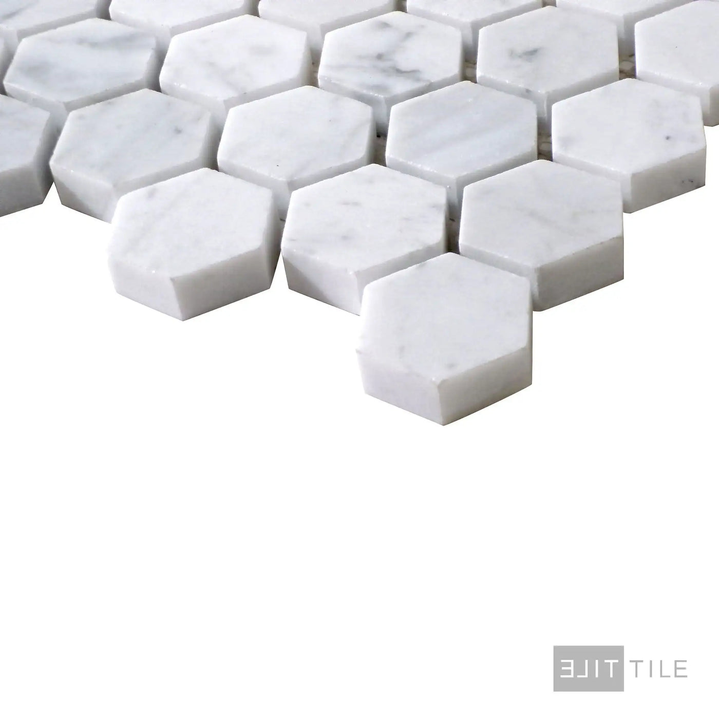 Sto-Re 1-1/8" Hexagon Marble Mosaic 12X12 Carrara Polished