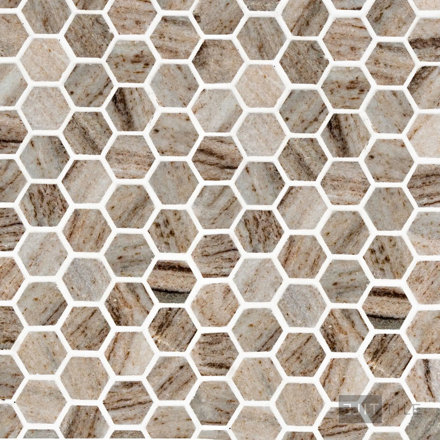 Sto-Re 1-1/8" Hexagon Marble Mosaic 12X12 Ocean White Polished