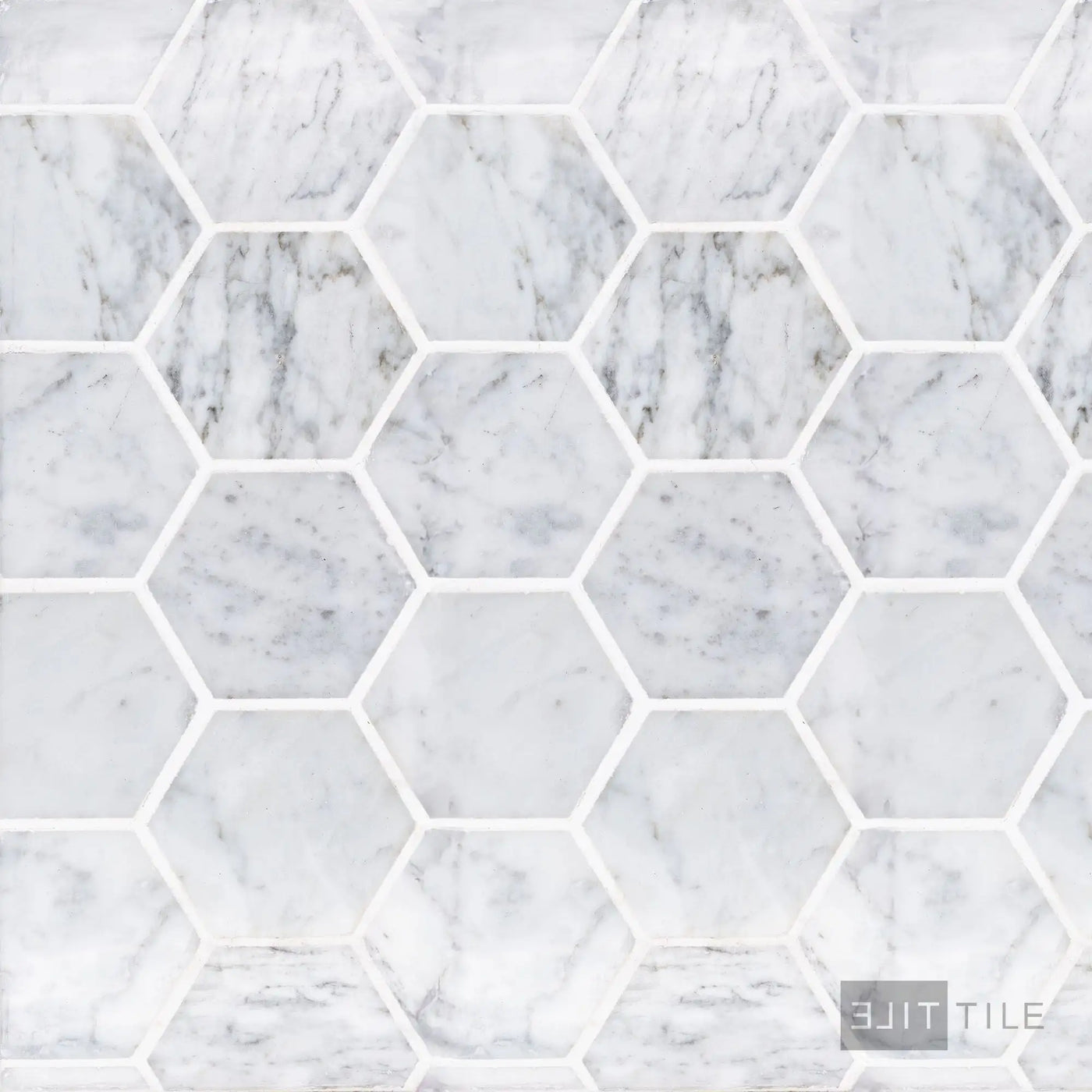 Sto-Re 2-1/2X2-1/2 Hexagon Marble Mosaic 10X11 Carrara Polished