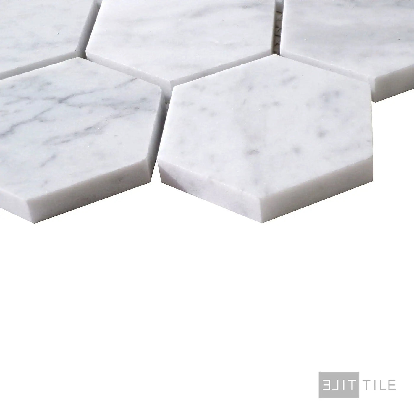 Sto-Re 2-1/2X2-1/2 Hexagon Marble Mosaic 10X11 Carrara Polished
