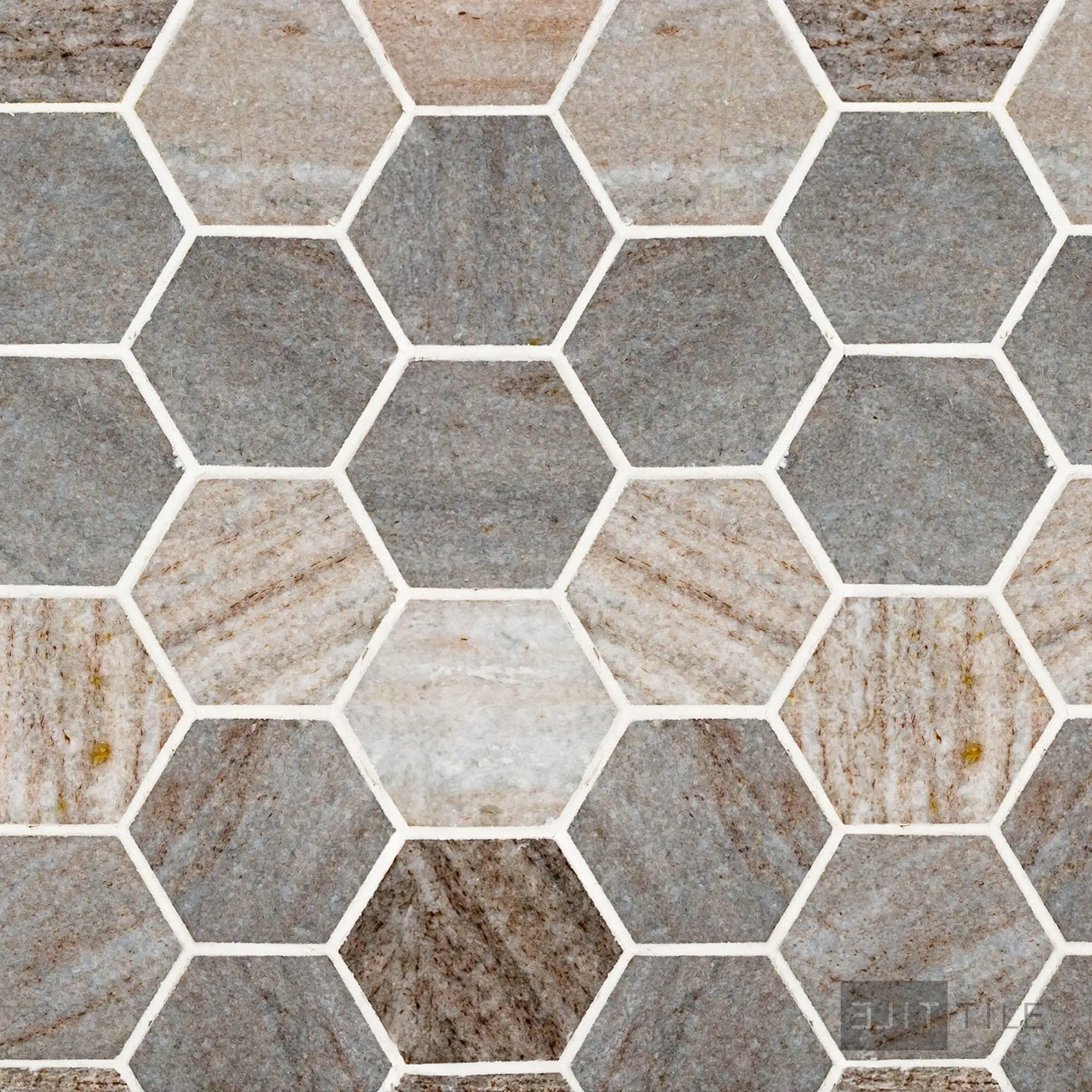 Sto-Re 2-1/2X2-1/2 Hexagon Marble Mosaic 10X11 Ocean White Polished