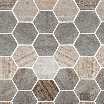 Sto-Re 2-1/2X2-1/2 Hexagon Marble Mosaic 10X11 Ocean White Polished