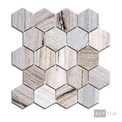 Sto-Re 2-1/2X2-1/2 Hexagon Marble Mosaic 10X11 Ocean White Polished