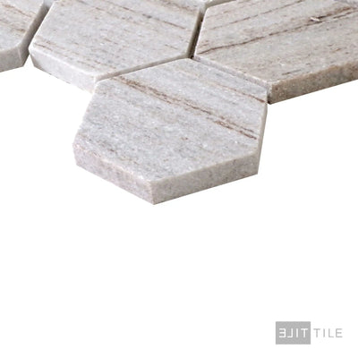Sto-Re 2-1/2X2-1/2 Hexagon Marble Mosaic 10X11 Ocean White Polished