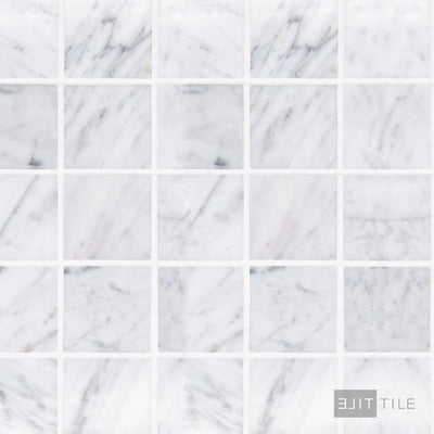 Sto-Re 2-1/4X2-1/4 Square Marble Mosaic 12X12 Carrara Polished