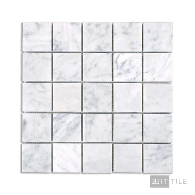 Sto-Re 2-1/4X2-1/4 Square Marble Mosaic 12X12 Carrara Polished