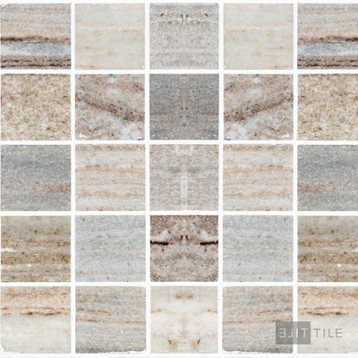 Sto-Re 2-1/4X2-1/4 Square Marble Mosaic 12X12 Volakas Polished
