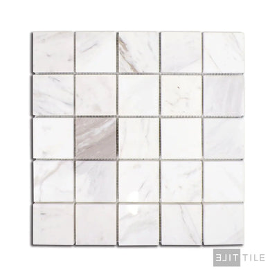 Sto-Re 2-1/4X2-1/4 Square Marble Mosaic 12X12 Volakas Polished
