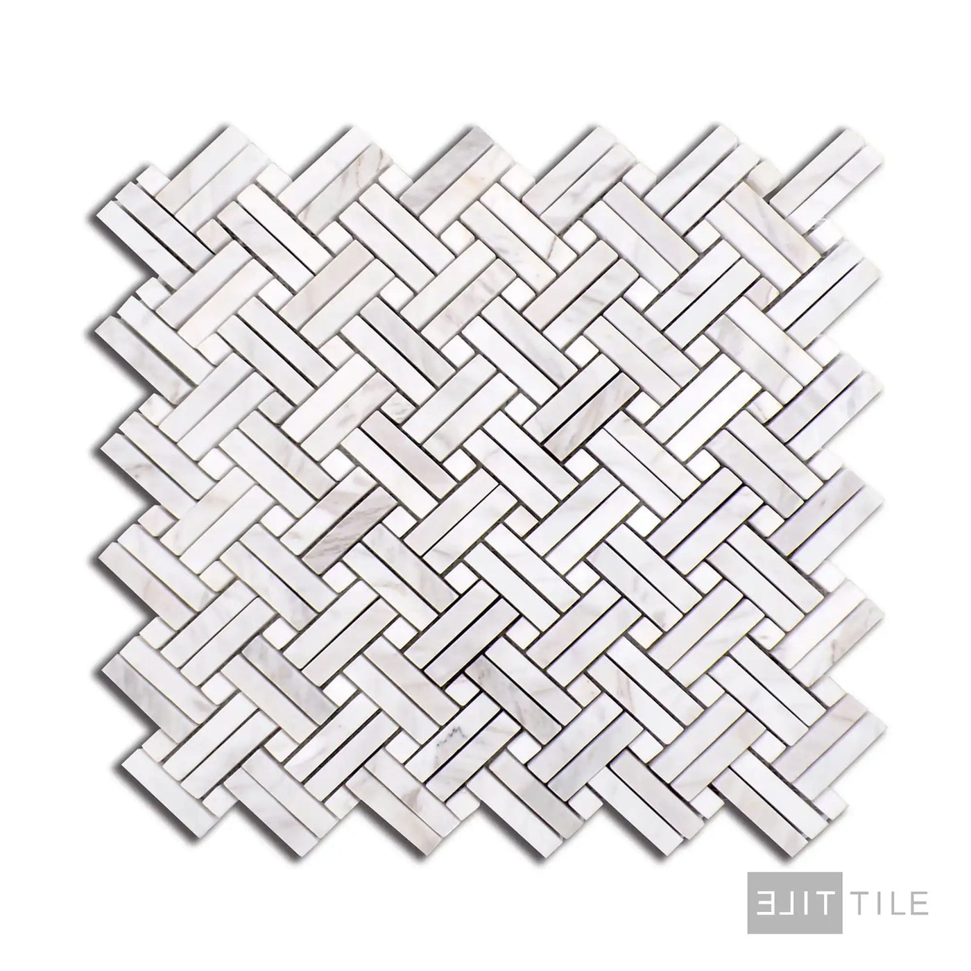 Sto-Re 5/8X2 Stanza Marble Mosaic 11X11 Volakas W/ Volakas Dot Polished