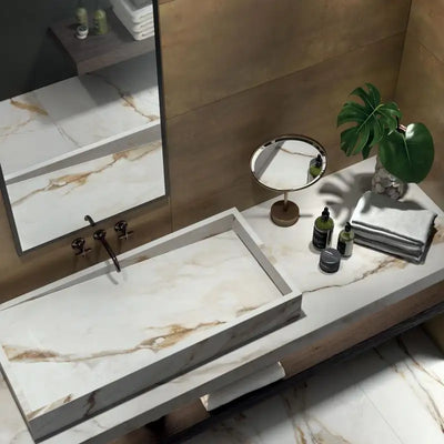 Supreme Evo Porcelain Large Format Field Tile 24X48 Antique White Polished