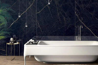 Supreme Evo Porcelain Large Format Field Tile 24X48 Noir Laurent Polished