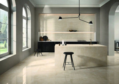 Tele Di Marmo Reloaded Porcelain Large Format Field Tile 24X48 Marfil Matte