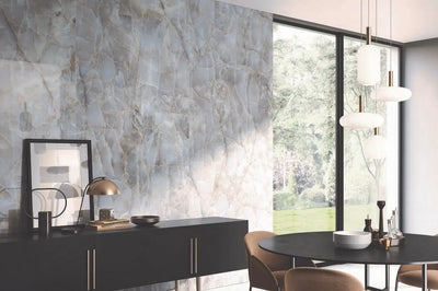 Tele Di Marmo Reloaded Porcelain Large Format Field Tile 24X48 Onice Klmt Matte