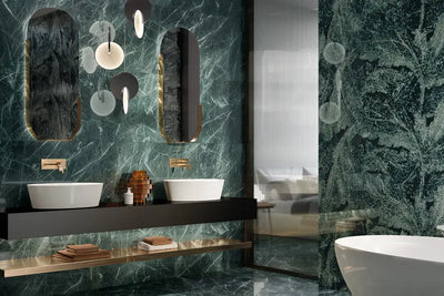 Tele Di Marmo Revolution Porcelain Large Format Decorative Field 24X48 Verde St Denis Polished