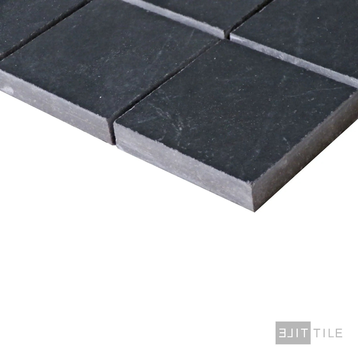 Tele Di Marmo Revolution 2X2 Square Porcelain Mosaic 12X12 Calacatta Black Matte