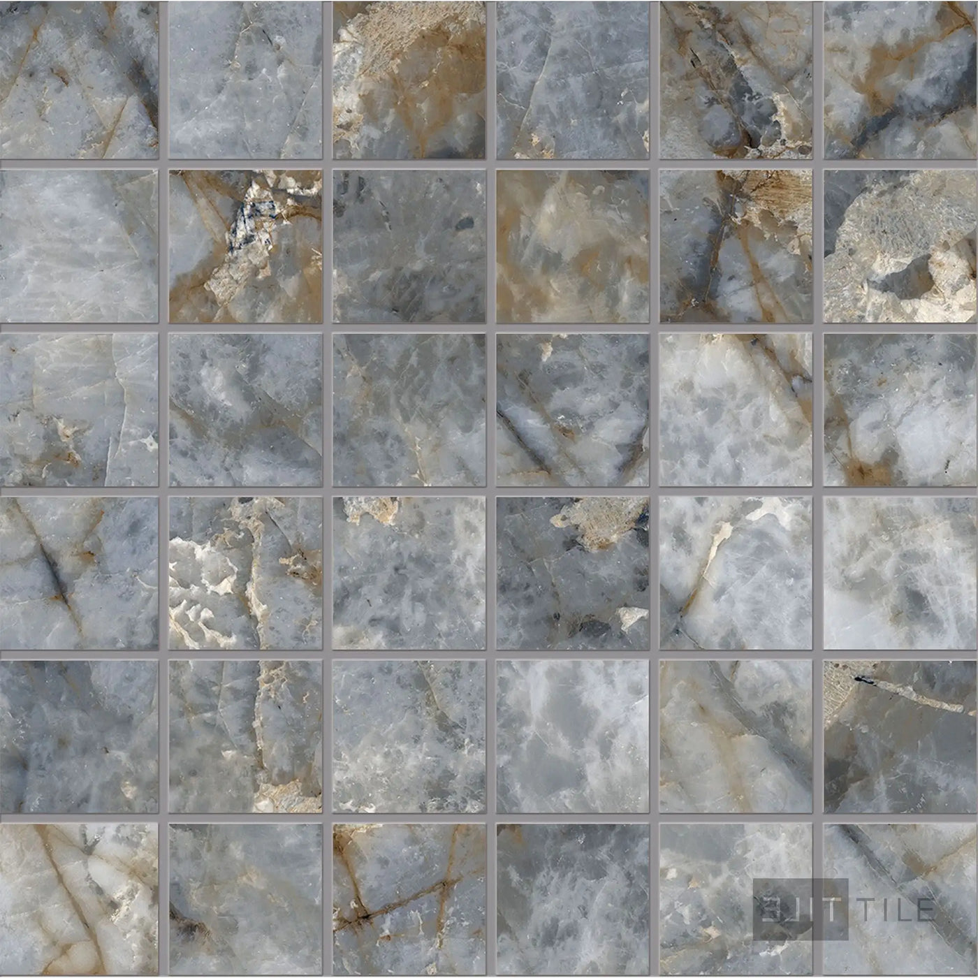 Tele Di Marmo Revolution 2X2 Square Porcelain Mosaic 12X12 Patagonia Matte