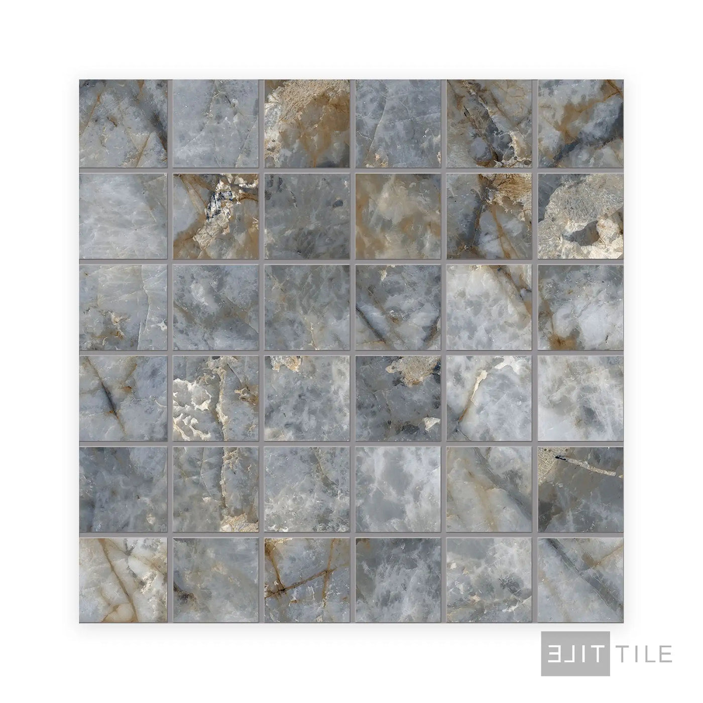 Tele Di Marmo Revolution 2X2 Square Porcelain Mosaic 12X12 Patagonia Matte