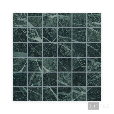Tele Di Marmo Revolution 2X2 Square Porcelain Mosaic 12X12 Verde St Denis Matte