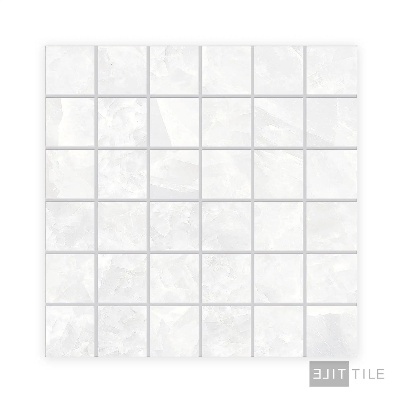 Tele Di Marmo Revolution 2X2 Square Porcelain Mosaic 12X12 Thassos Polished