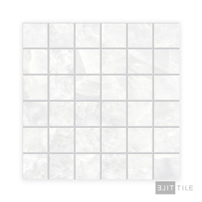 Tele Di Marmo Revolution 2X2 Square Porcelain Mosaic 12X12 Thassos Polished