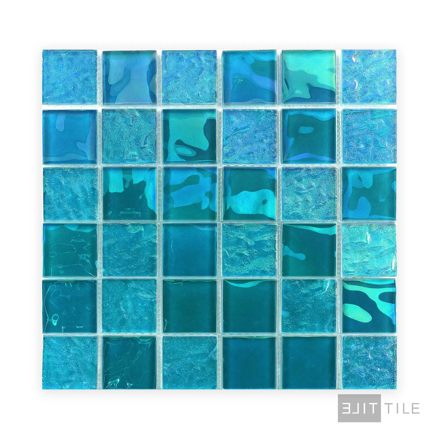 Vidrofina Iridescent 2X2 Glass Ocean Blue
