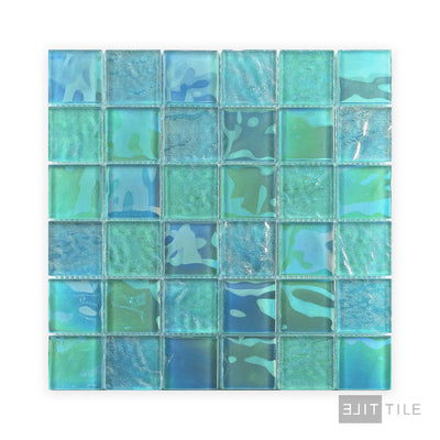 Vidrofina Iridescent 2X2 Glass Aguamarina
