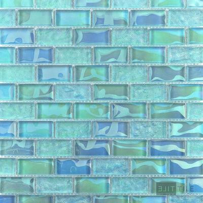Vidrofina Iridescent 1X2 Glass Aguamarina