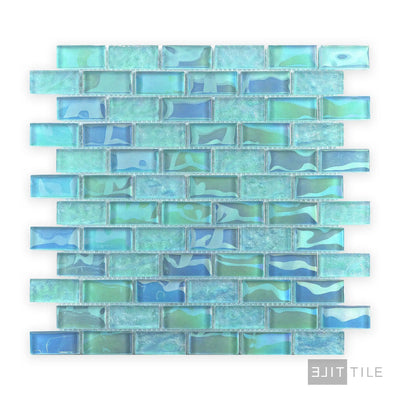 Vidrofina Iridescent 1X2 Glass Aguamarina