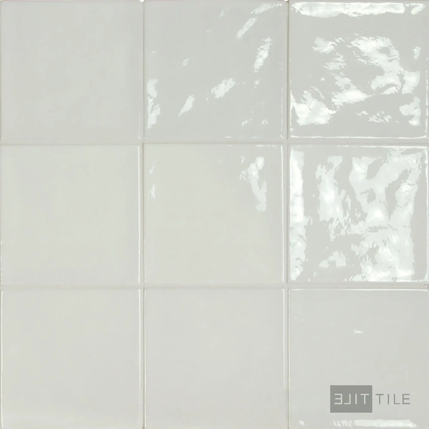 Village Ceramic Field Tile 5X5 White Glossy