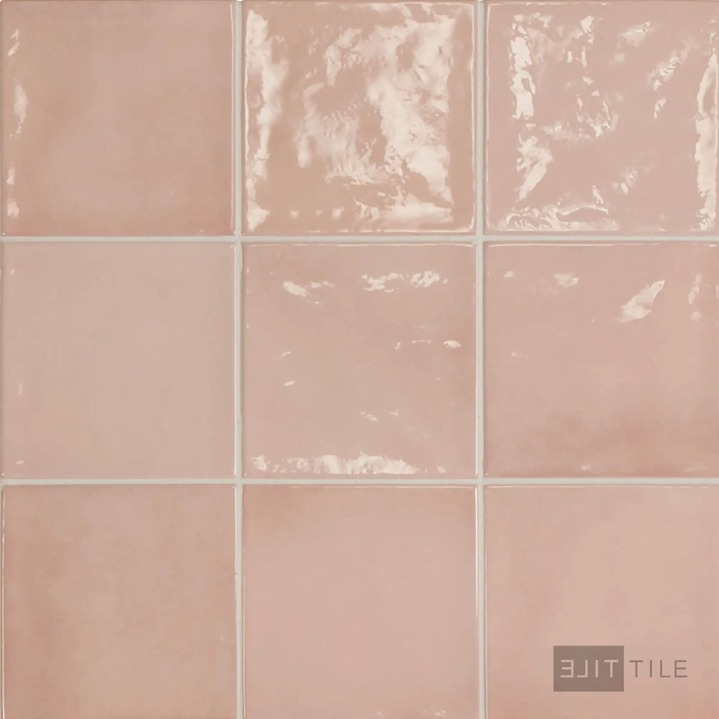 Village Ceramic Field Tile 5X5 Rose Gold Glossy
