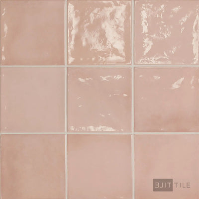 Village Ceramic Field Tile 5X5 Rose Gold Glossy