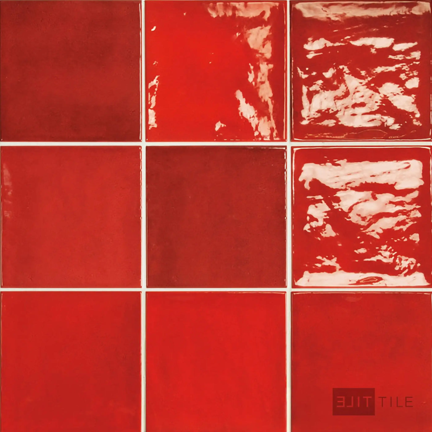 Village Ceramic Field Tile 5X5 Volcanic Red Glossy