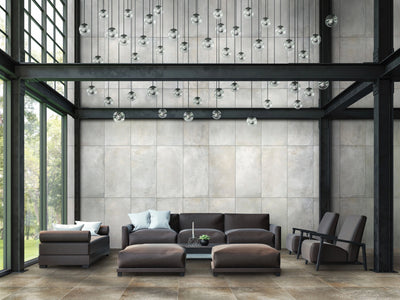 Brooklyn Cemento Porcelain Large Format Field Tile 24X48 Toupe Honed