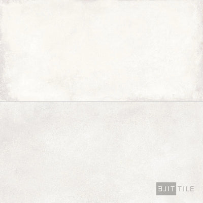 Brooklyn Cemento Porcelain Large Format Field Tile 24X48 White Honed