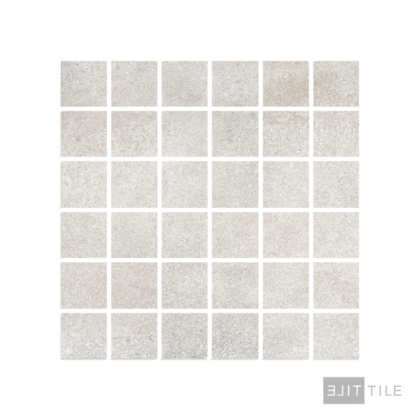 Brooklyn Cemento 2X2 Square Porcelain Mosaic 12X12 Argent Matte