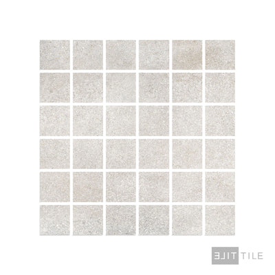 Brooklyn Cemento 2X2 Square Porcelain Mosaic 12X12 Argent Matte
