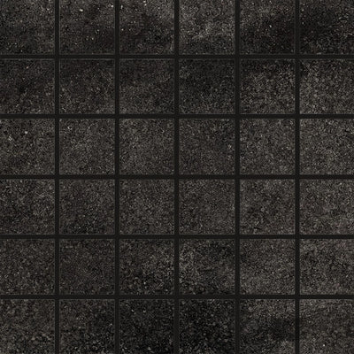 Brooklyn Cemento 2X2 Square Porcelain Mosaic 12X12 Black Matte