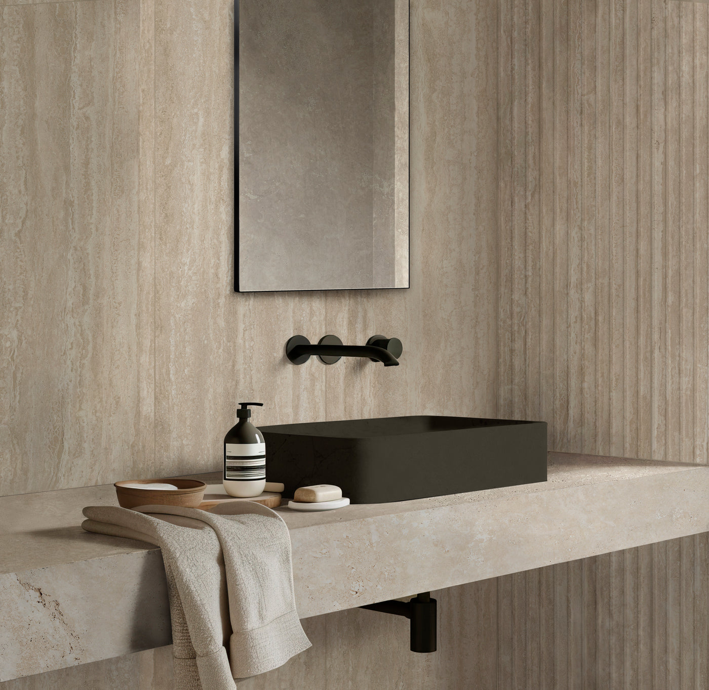 Travertine Veincut Dorica 3D 16X48 Beige Matte