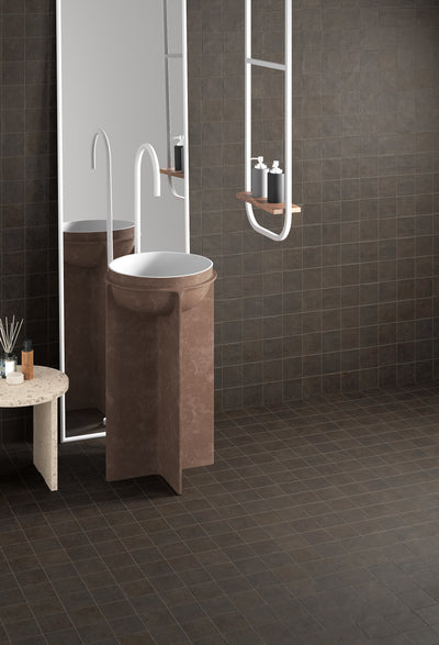 Stage Porcelain Tile 4X4 Brown Natural