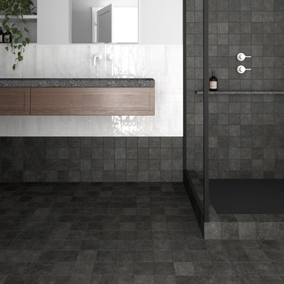 Stage Porcelain Tile 4X4 Charcoal Natural