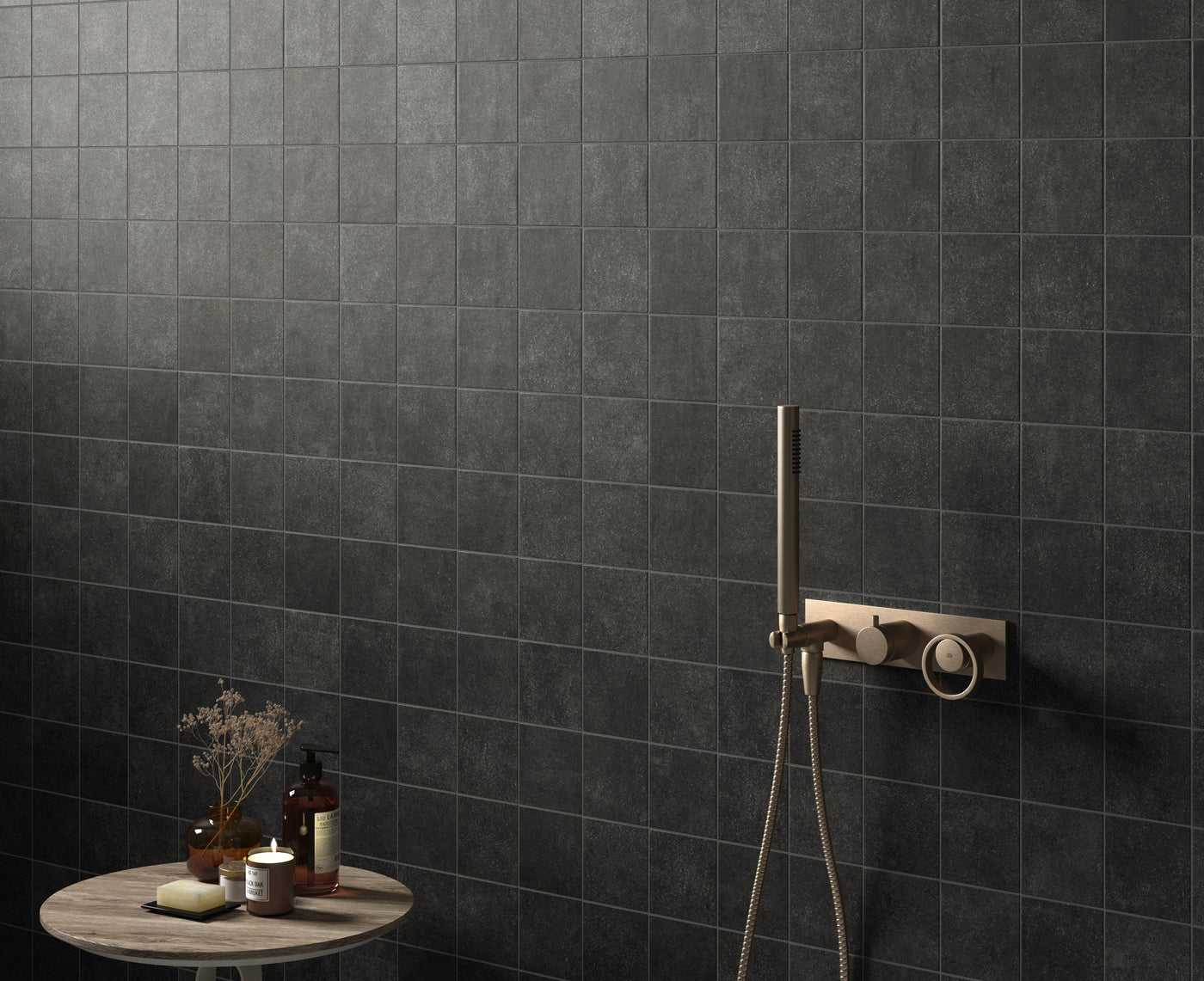 Stage Porcelain Tile 4X4 Charcoal Natural