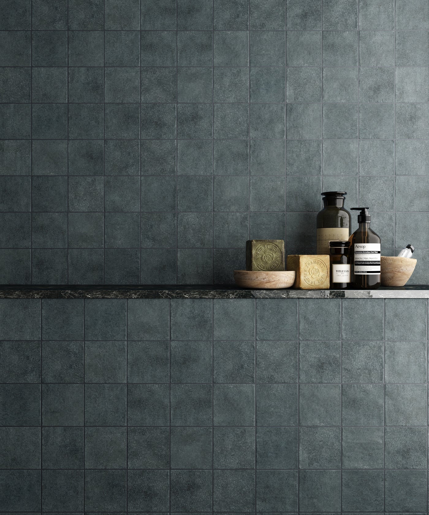 Stage Porcelain Tile 4X4 Denim Natural