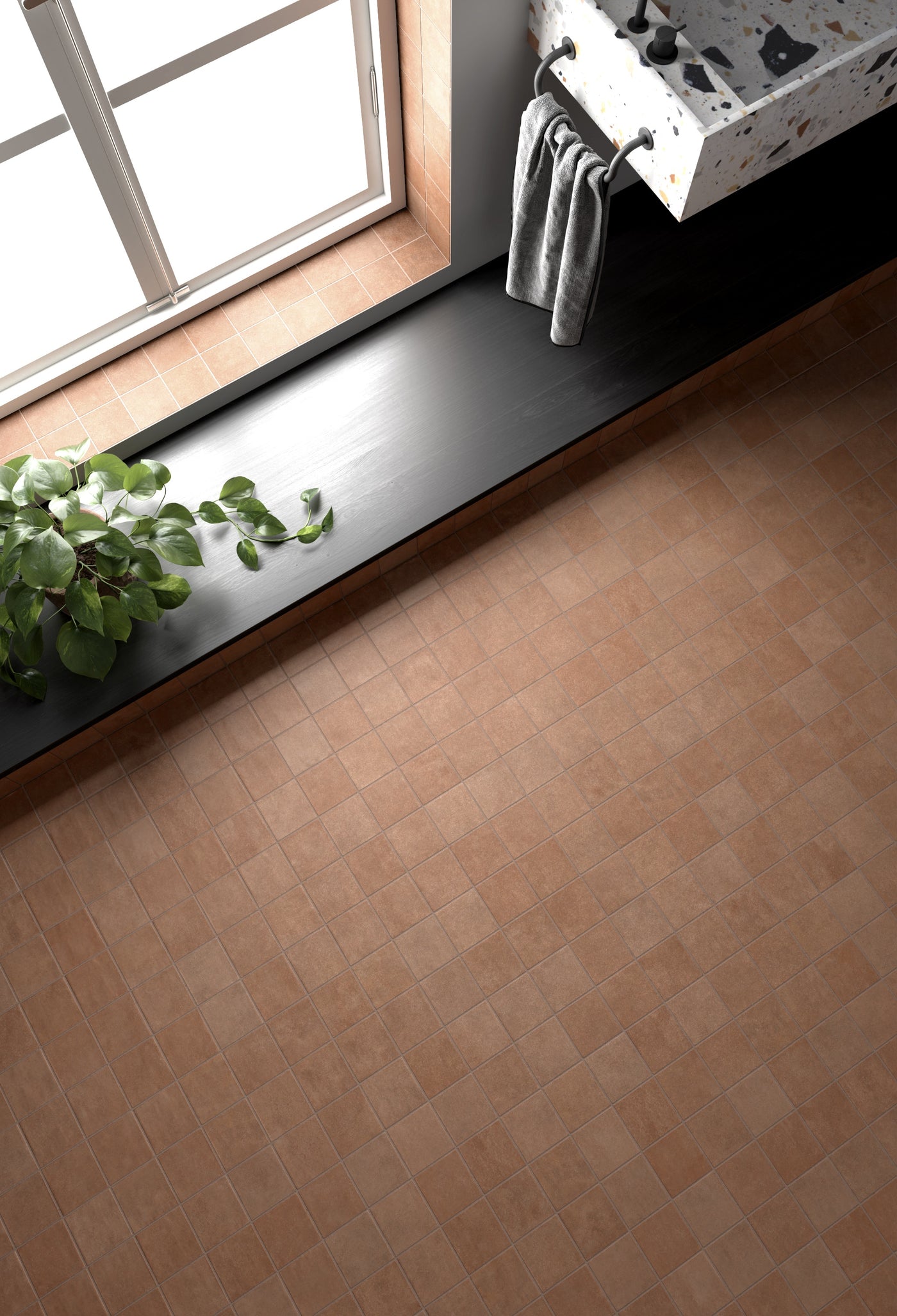 Stage Porcelain Tile 4X4 Terracotta Natural
