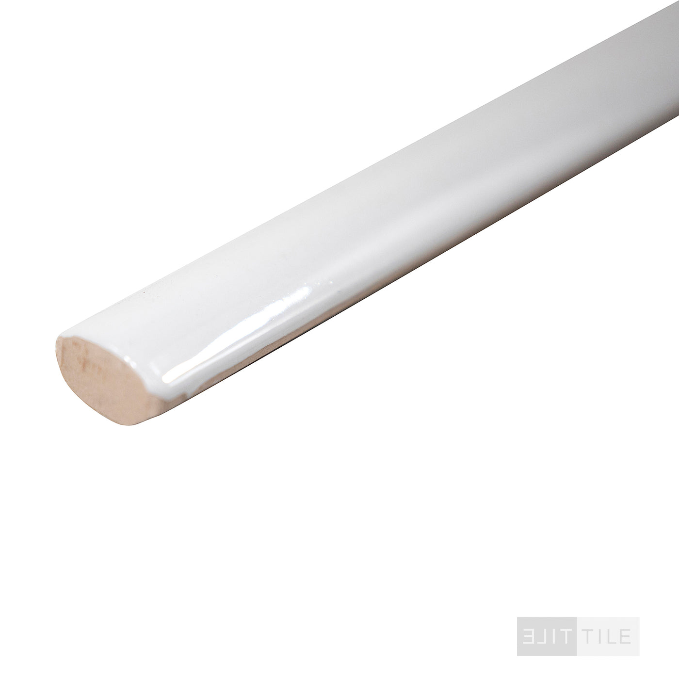 CLOE CERAMIC TRIM 1/2X8 WHITE GLOSSY PRIMARY CORNER SHOT