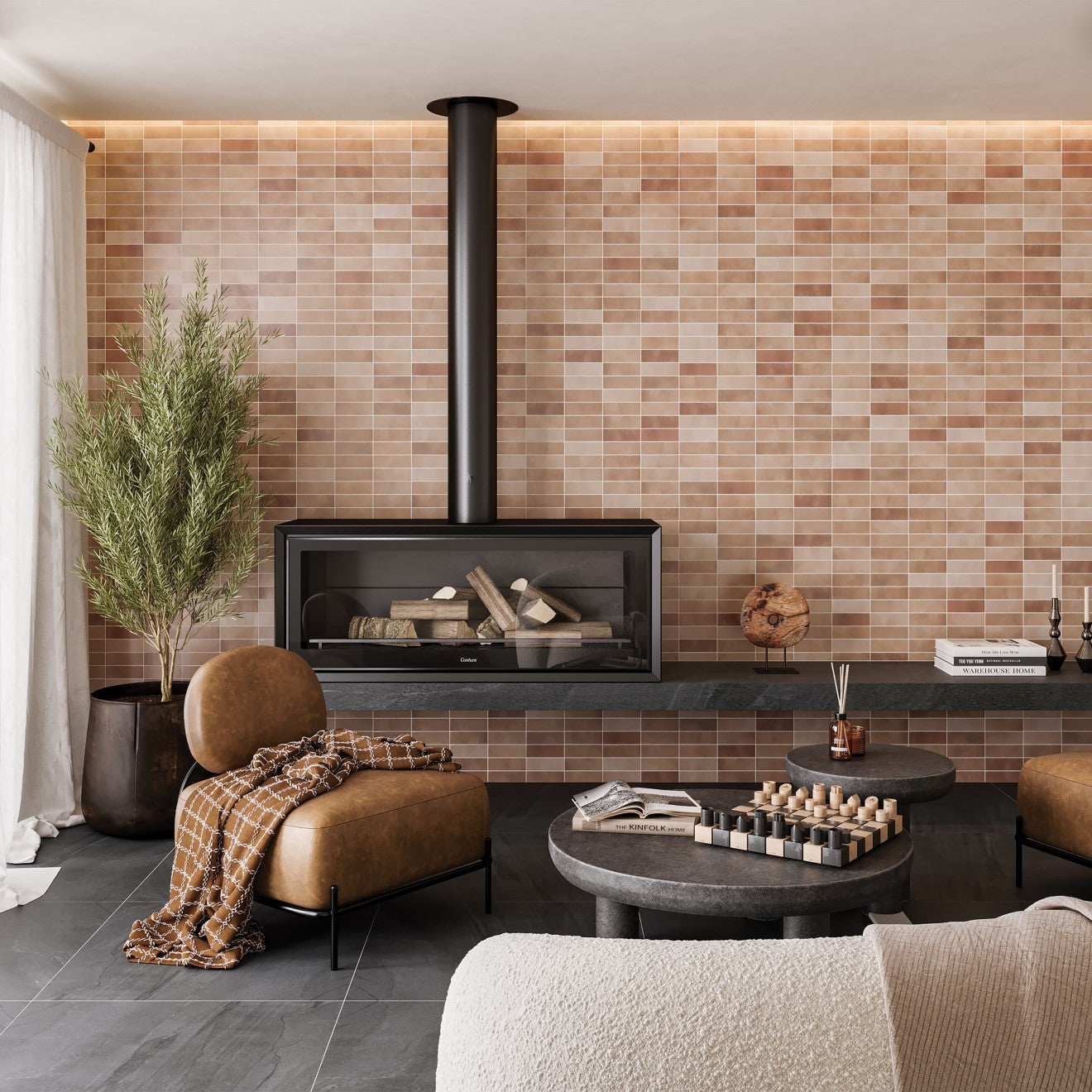 CELINE FIELD TILE MATTE 2X6 COTTO MATTE LIFESTYLE SHOT