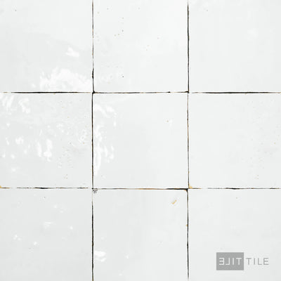 Zagora Field Tile Glossy 4X4 Neige Blanc