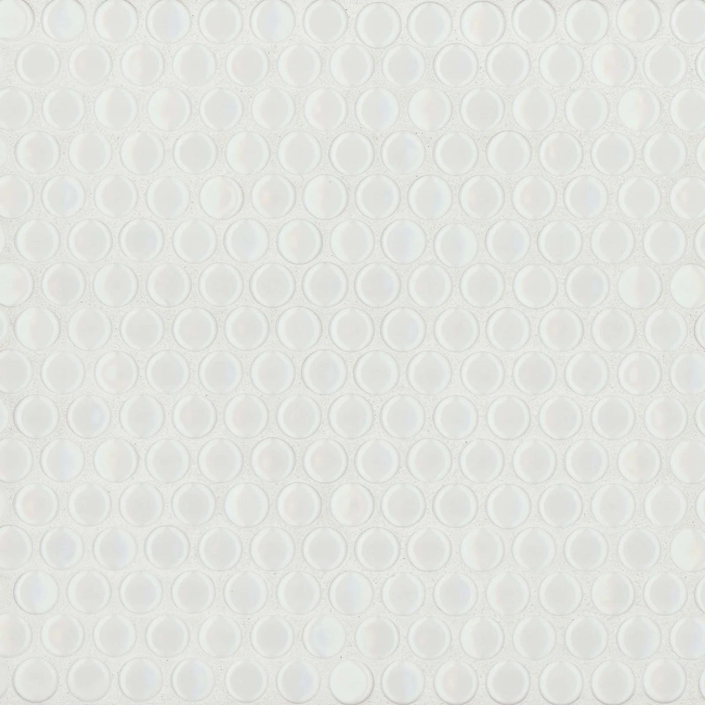 360° 3/4" Penny Round Glazed Porcelain Mosaic 12X12 White Gloss