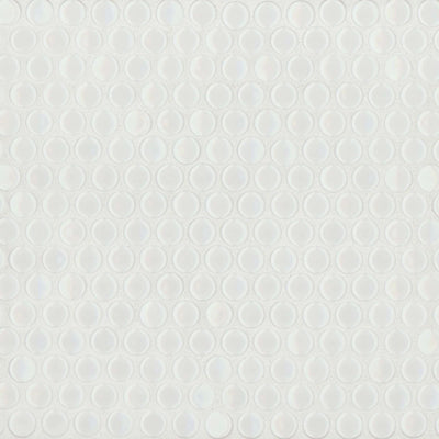 360° 3/4" Penny Round Glazed Porcelain Mosaic 12X12 White Gloss